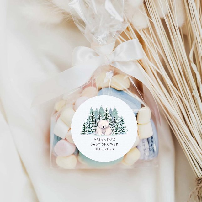 Adesivo Chá de fraldas de inverno do Urso Polar (Criador carregado)