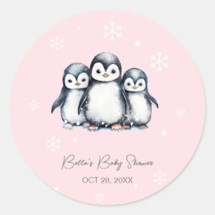 Adesivo Chá de fraldas de inverno Pinguim Gato