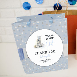 Adesivo Chá de fraldas de inverno Polar Bear Blue Boy Espe