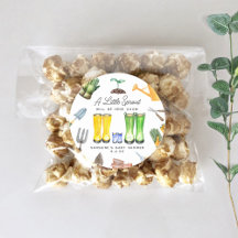 Chá de fraldas de jardim com chuva azul de broto