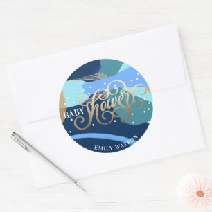 Adesivo Chá de fraldas de Letras Douradas do Moderna Surpr