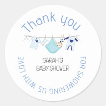 Chá de fraldas De Linha De Tela Azul - Cute Obriga