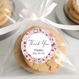 Adesivo Chá de fraldas De Menina Boo Halloween Obrigado