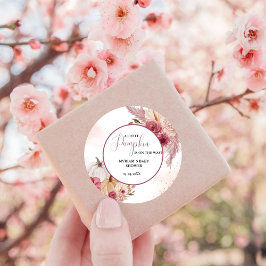 Adesivo Chá de fraldas de Menina Floral Rosa-Rosa