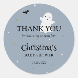 Adesivo Chá de fraldas De Menino Bonito De Halloween Obrig