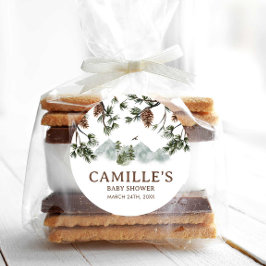 Adesivo Chá de fraldas de Menino das Montanhas Woodland