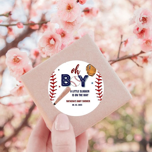 Adesivo Chá de fraldas de Menino Esportivo de Baseball (Criador carregado)