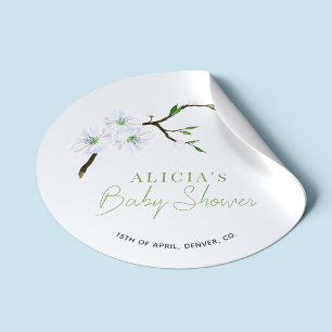 Adesivo Chá de fraldas de moinho elegante floral azul Past