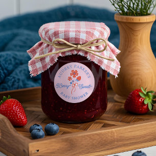 Adesivo Chá de fraldas de Monograma Floral Berry Sweet Ber