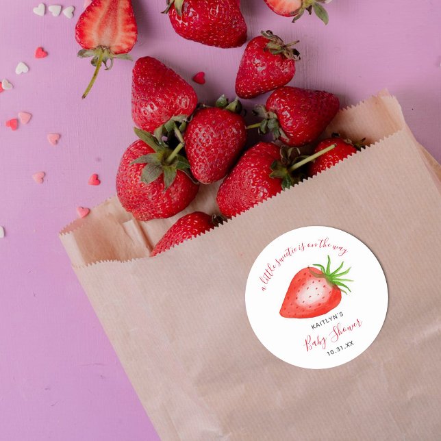 Adesivo Chá de fraldas de morango Docinho (Criador carregado)