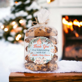 Adesivo Chá de fraldas de Natal para o inverno de animais