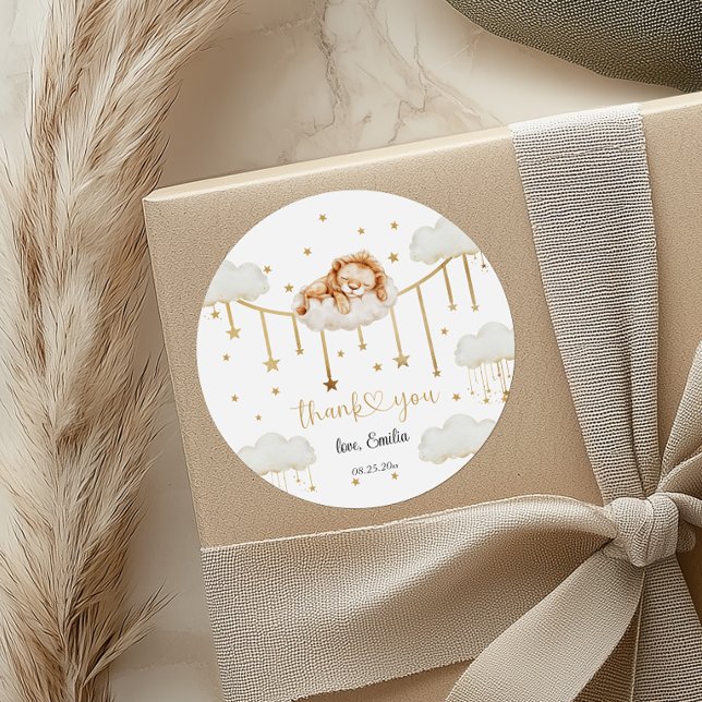 Adesivo Chá de fraldas de Nuvem Starry Lion de Ouro doce (Criador carregado)