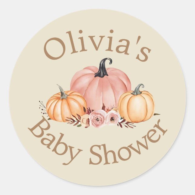 Adesivo Chá de fraldas de Olivia Pumpkin Sticker (Frente)