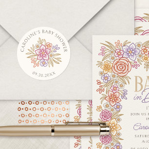 Adesivo Chá de fraldas de outono de Flores Selvagens