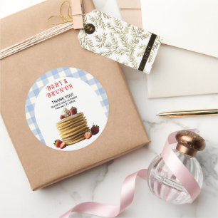 Adesivo Chá de fraldas de Panquecas de Morango Azul de Beb