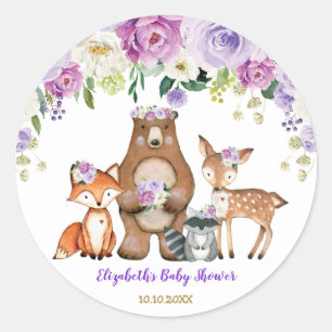 Adesivo Chá de fraldas de Peony Woodland Lavanda Anivers