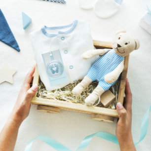 Adesivo Chá de fraldas de Pés Azuis Agradeço