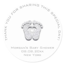 Chá de fraldas De Pés-Coração Favorecer Cinza-Rapa