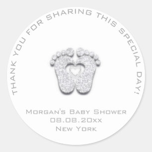 Adesivo Chá de fraldas De Pés-Coração Favorecer Cinza-Rapa