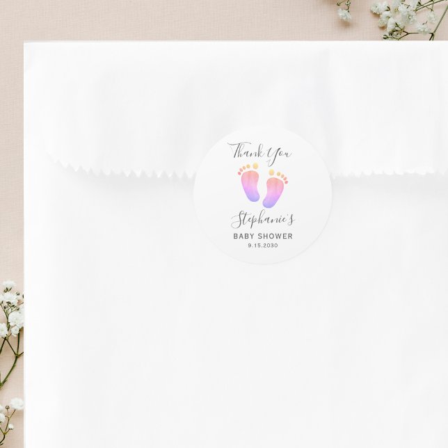 Adesivo Chá de fraldas de Pés Rosa (Criador carregado)