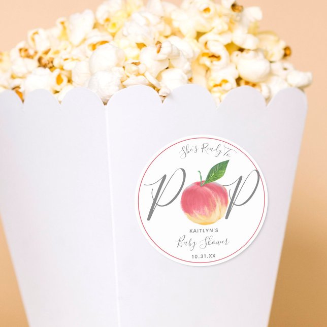 Adesivo Chá de fraldas De Pêssego Pronto Para Pop (Criador carregado)