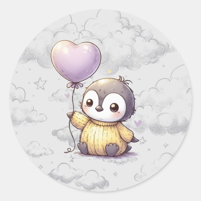 Adesivo Chá de fraldas de pinguim (Frente)