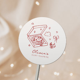 Adesivo Chá de fraldas de Pizza Bebê Fatia Fatia