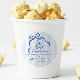 Adesivo Chá de fraldas de Portas Desenhadas à Mão Azul e U