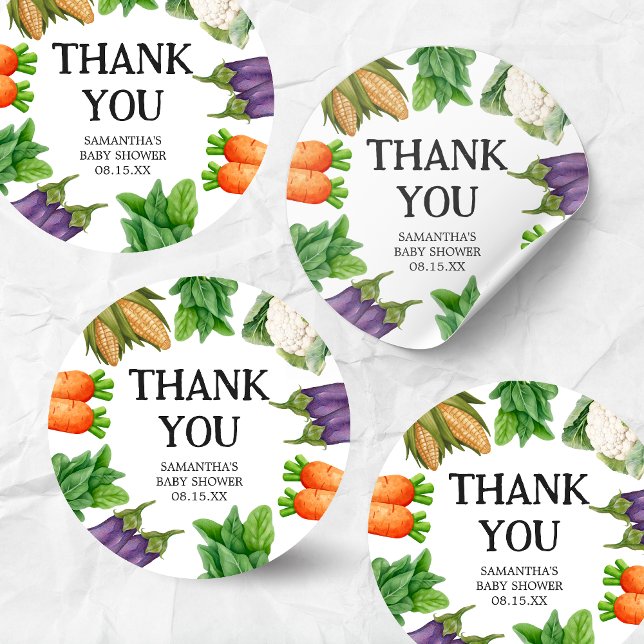 Adesivo Chá de fraldas De Produção Local (Locally Grown Baby Shower Round Sticker)