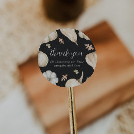 Adesivo Chá de fraldas De Pumpkins Branco Russo Obrigado