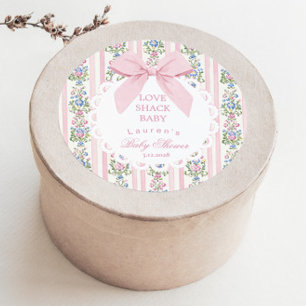 Adesivo Chá de fraldas de Rosa rosa-bebê do Love Shack