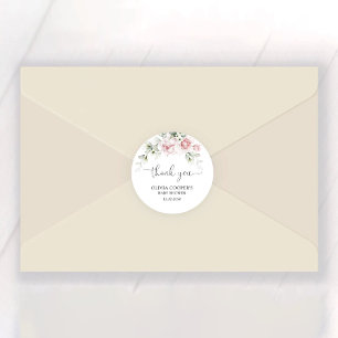 Adesivo Chá de fraldas de Rosas Rosa Esbranquiçadas Adesiv