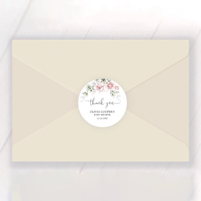 Adesivo Chá de fraldas de Rosas Rosa Esbranquiçadas Adesiv (Criador carregado)