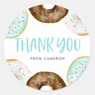 Adesivo Chá de fraldas de Rosquinhas Azul e Chocolate Obri