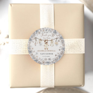 Adesivo Chá de fraldas De Roupas De Bebê Inverno Obrigado