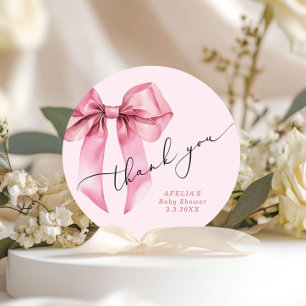 Adesivo Chá de fraldas de script de Arco rosa Obrigado