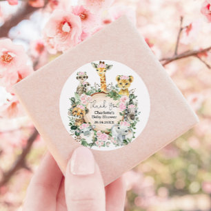 Adesivo Chá de fraldas de Selva Selvagem Safari Floral Ro