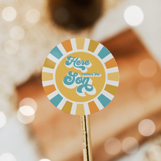 Adesivo Chá de fraldas De Sol Vem Os Raios Amarelos Do Fil (Criador carregado)