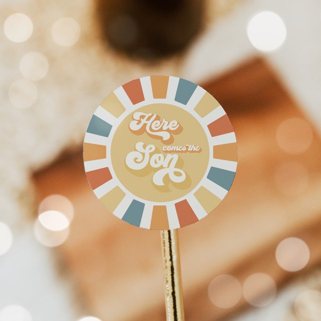 Adesivo Chá de fraldas De Sol Vem Os Raios Amarelos Do Fil (Criador carregado)