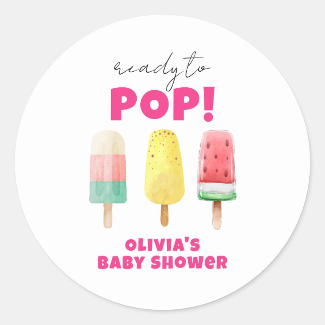 Adesivo Chá de fraldas de Sorvete de Popcicle de Verão Mod (Frente)
