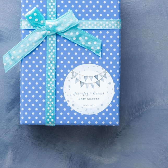 Adesivo Chá de fraldas de Starry Blue Pennant (Criador carregado)