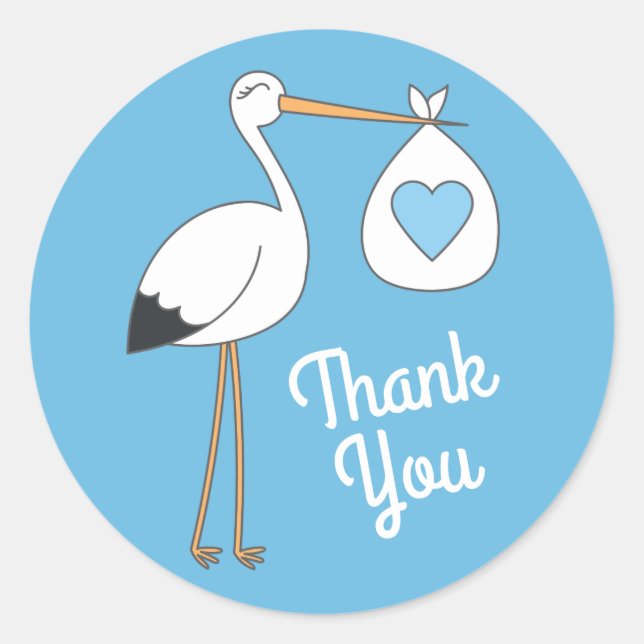 Adesivo Chá de fraldas de Stork Blue Boy (Frente)