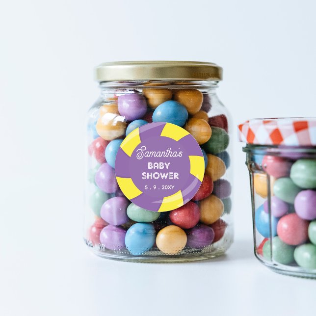 Adesivo Chá de fraldas de Tema de Doces e Doces (Candy Baby Shower Sticker)