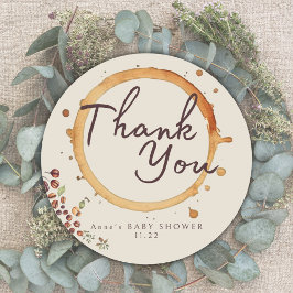 Adesivo Chá de fraldas de Tema do Café Elegante