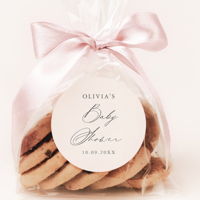 Adesivo Chá de fraldas de Tom da Terra Boho (Handwritten script baby shower favor sticker.)