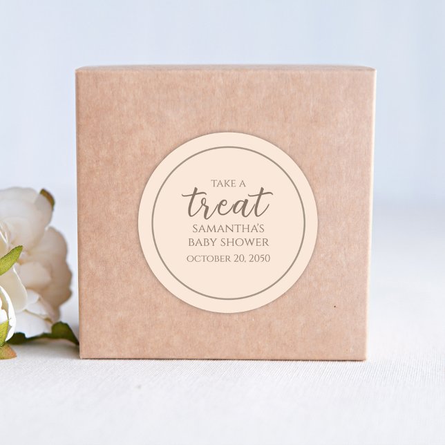 Adesivo Chá de fraldas de Tratamento Simples de Script Pea (Criador carregado)