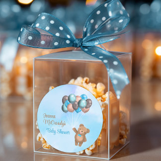 Adesivo Chá de fraldas de Urso Azul Castanho