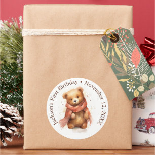 Adesivo Chá de fraldas de Urso Bebê Cónico