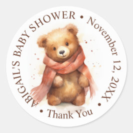 Adesivo Chá de fraldas de Urso Bebê Cónico