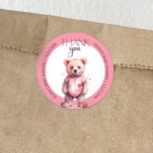 Adesivo Chá de fraldas de urso bonitinho de aquarela Obrig